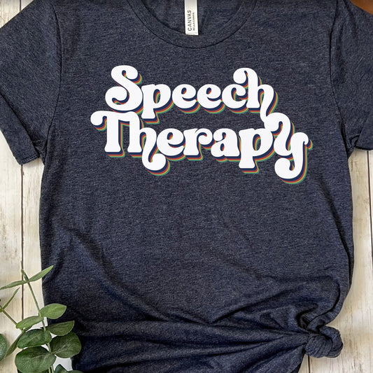 SLP speech therapy teacher shirt | speech language | speech pathologist | retro echo T-shirt, communication shirt